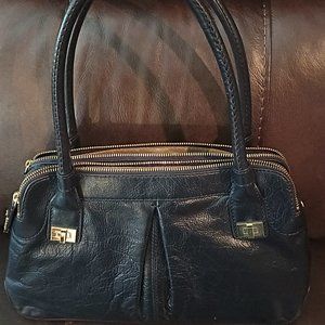Vintage Antonio Melani Dark Blue Faux Leather Purse Hand Bag